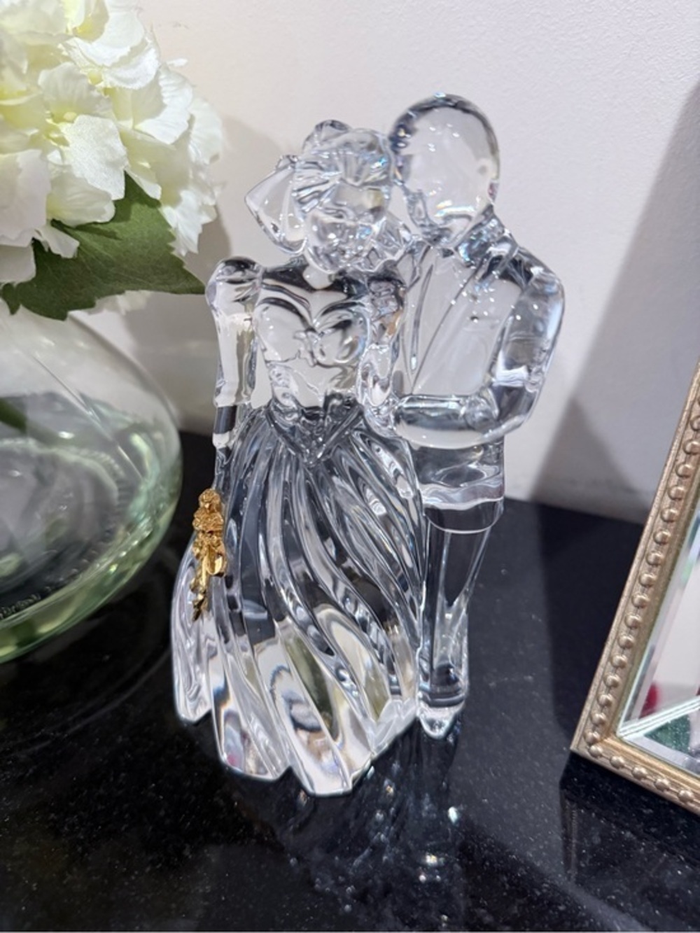 Lenox Wedding Promises Crystal Figurine 7” Bride & Groom Elegant Gift or Display